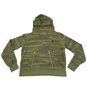 Aviator Nation Ninja Pullover‎ Hoodie XS Green Camo Zip Kangaroo Pocket